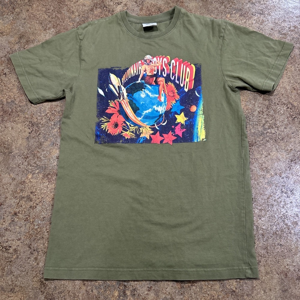 Billionaire Boys Club T Shirt Size Small‎ Olive Green Women Earth Space